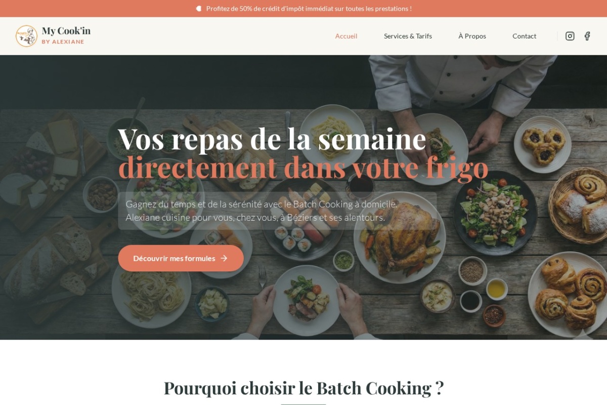 Aperçu du projet My Cook’in by Alexiane