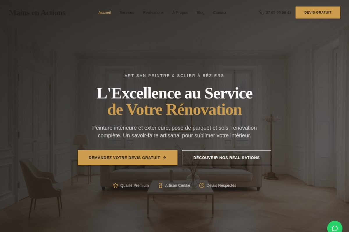 Aperçu du projet Mains en Actions