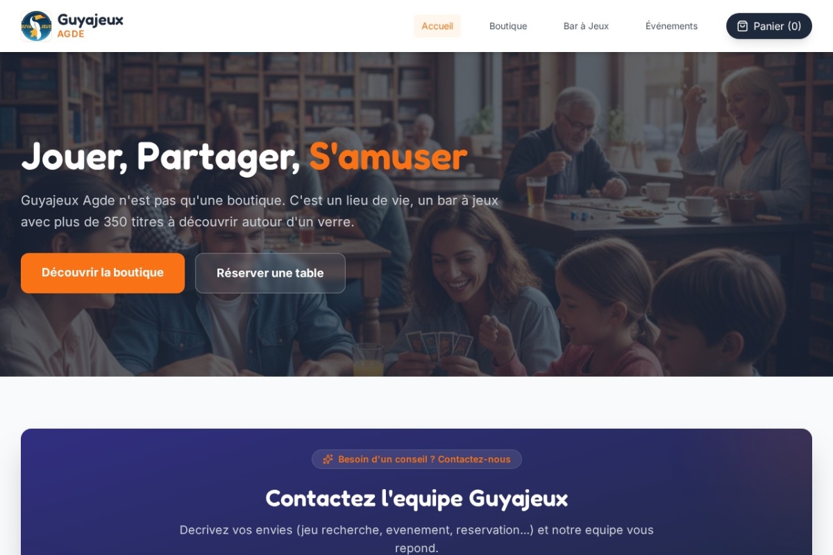 Aperçu du projet Guyajeux Agde