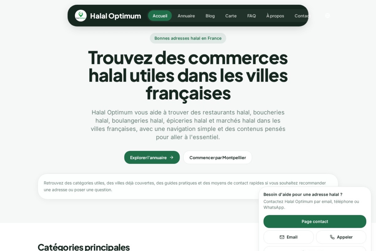 Aperçu du projet Halal Optimum