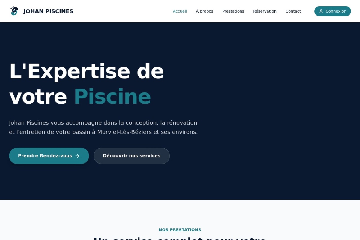 Aperçu du projet Johan Piscines