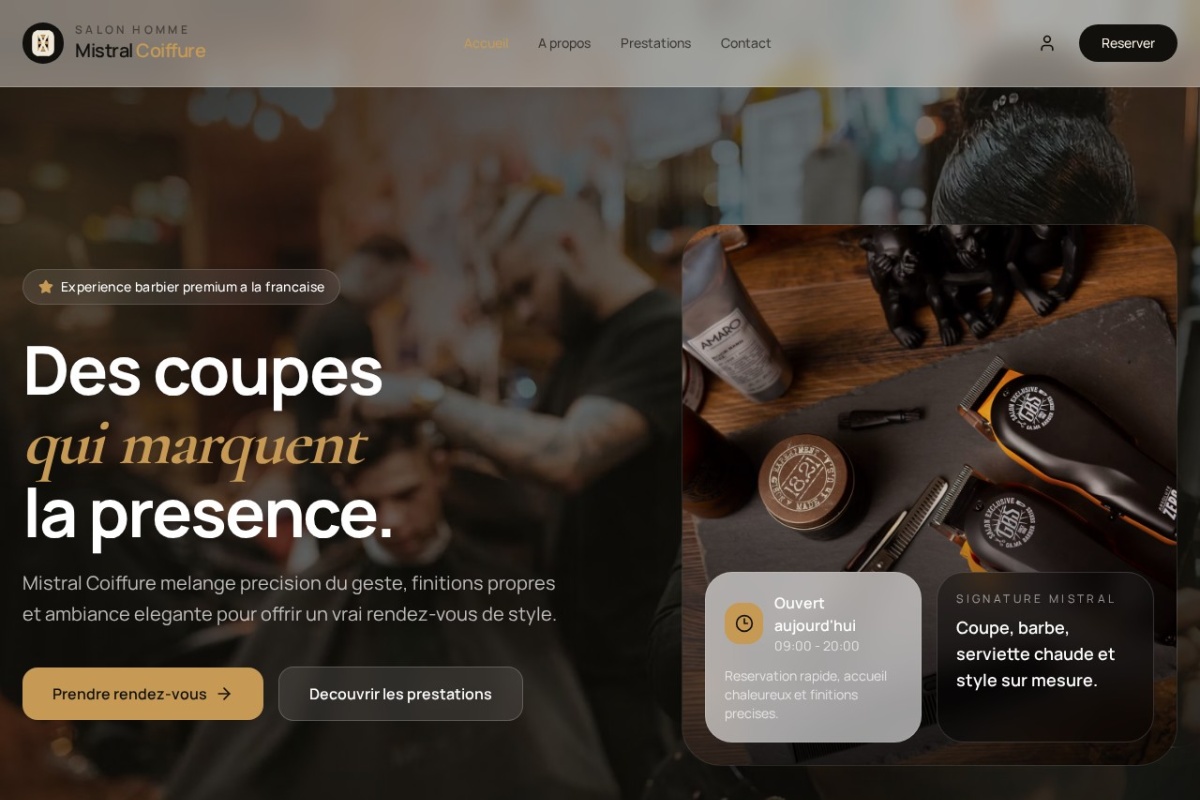 Aperçu du projet Mistral Coiffure