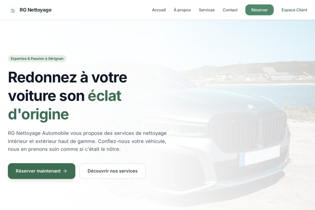 Aperçu du projet RG Nettoyage Automobile