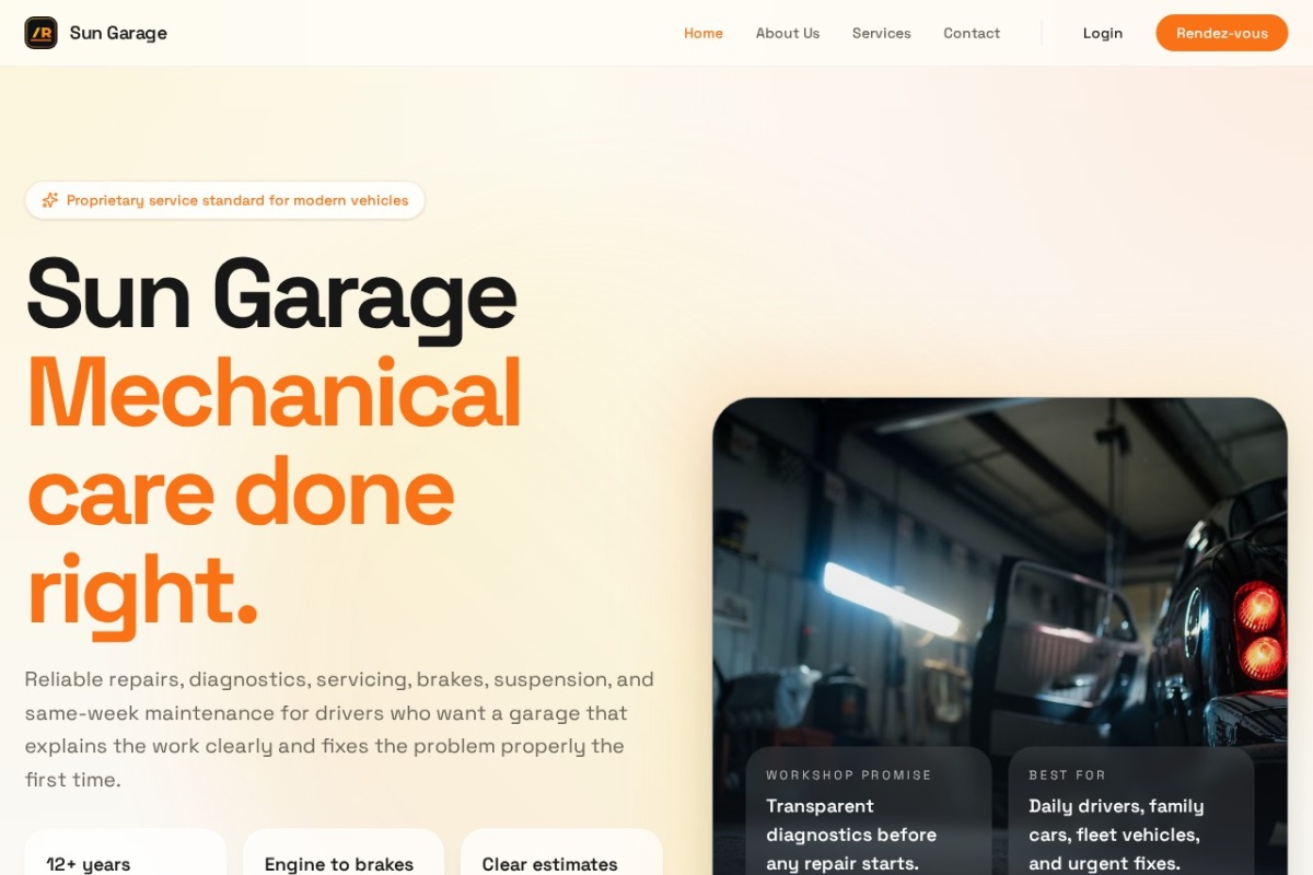 Aperçu du projet Sun Garage